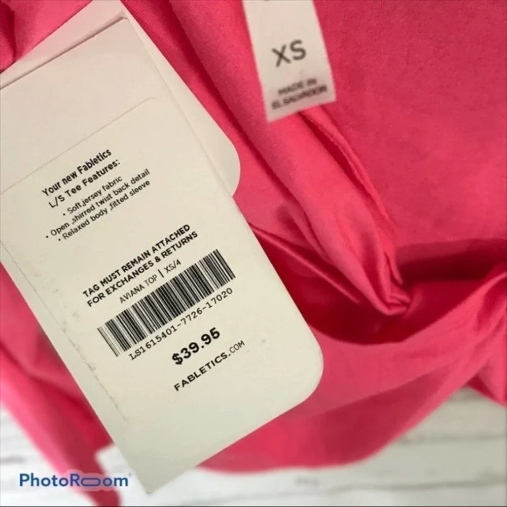 Fabletics aviana pink cross back top NWT